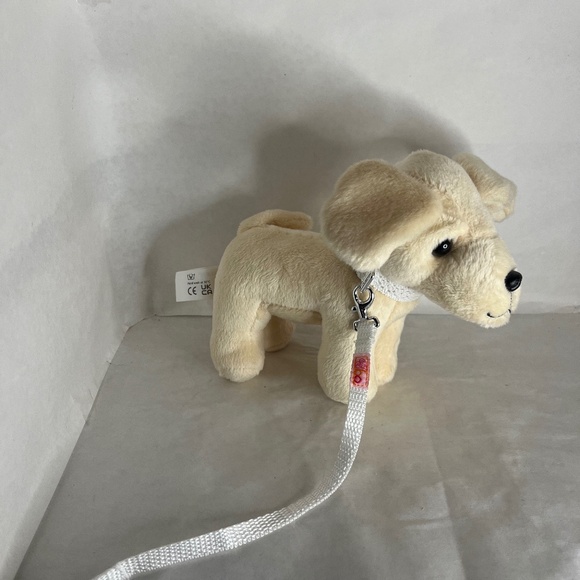 Our Generation Light Beige Ears Up Bendable Legs Leash Puppy Dog Stuffed Animal - Picture 1 of 8